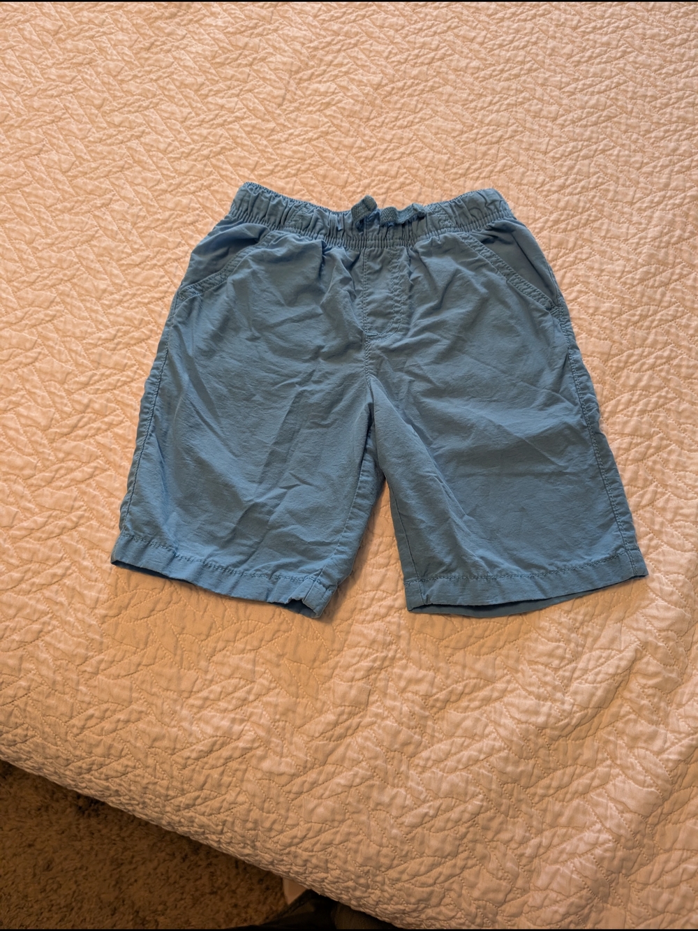 Kids Light Blue Elastic Waist Shorts